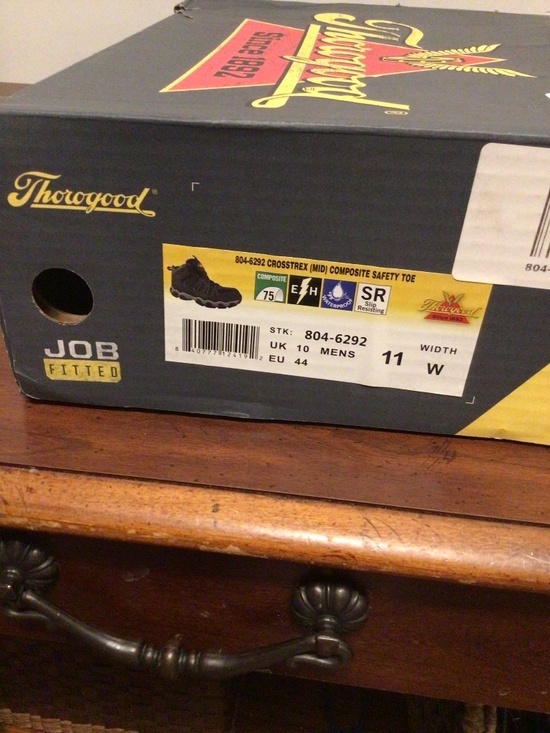 Thorogood Job Fitted Cross Trek slip resistant safety toe shoe SZ 11 W NIB
